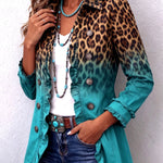 Béatrice – Contrasting Leopard Print Blazer Jacket