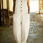 Brooke Sullivan | Wide Leg Denim Overall Jumpsuit For Women
