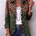 Elspeth | Leopard Ombre Ruffle Blazer Jacket