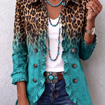 Béatrice – Contrasting Leopard Print Blazer Jacket