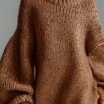 Elegant Urban Silhouette Round Neck Heathered Khaki Knitted Maxi Dress