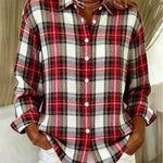 Dulcie™ | Vintage Plaid Button Front Blouse