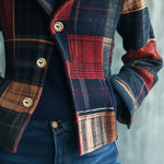 Chic Stand Collar Plaid Pattern Woolen Jacket