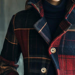 Chic Stand Collar Plaid Pattern Woolen Jacket