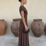 Cordoue | Three-tone off-the-shoulder maxi dress