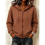 Colleen | Textured Zip-Up Hoodie