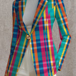 ROSALINE | RAINBOW PLAID BLAZER