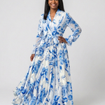 Lillian | Floral Long Sleeve Wrap Maxi Dress