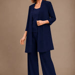 Evelyn Embroidered Three-Piece Pant Set