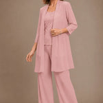 Evelyn Embroidered Three-Piece Pant Set