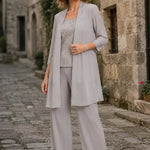 Evelyn Embroidered Three-Piece Pant Set