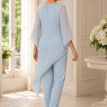 Beaded Chiffon Overlay Mother of the Bride Pant Suit