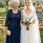 Elegant Lace Chiffon Midi Wedding Guest Dress with Jacket