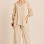 Graceful Embroidered Two Piece Formal Pant Set