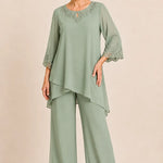 Graceful Embroidered Two Piece Formal Pant Set