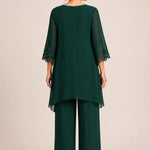 Graceful Embroidered Two Piece Formal Pant Set