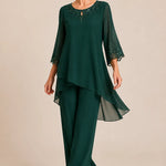 Graceful Embroidered Two Piece Formal Pant Set