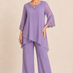 Graceful Embroidered Two Piece Formal Pant Set