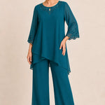 Graceful Embroidered Two Piece Formal Pant Set