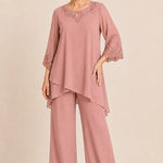 Graceful Embroidered Two Piece Formal Pant Set