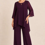 Graceful Embroidered Two Piece Formal Pant Set