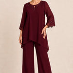 Graceful Embroidered Two Piece Formal Pant Set