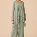 Graceful Mother of the Bride Chiffon Pant Suit