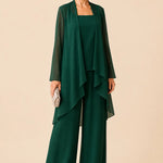 Graceful Mother of the Bride Chiffon Pant Suit