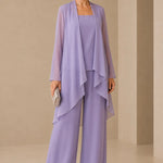 Graceful Mother of the Bride Chiffon Pant Suit