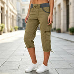 Abril - High-waisted capri cargo trousers