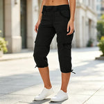 Abril - High-waisted capri cargo trousers