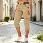 Abril - High-waisted capri cargo trousers