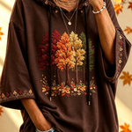 Maria | Autumn-Print Oversized Hoodie