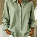 Hillrose™ | Relaxed Gingham Button-Front Blouse