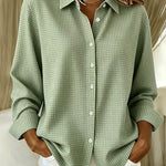Hillrose™ | Relaxed Gingham Button-Front Blouse