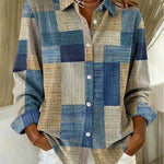 Merritt™ | Vintage Patchwork Button Front Blouse