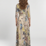 Margaret | Three Quarter Sleeve Floral Maxi Wrap Dress