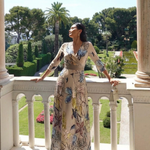Margaret | Three Quarter Sleeve Floral Maxi Wrap Dress