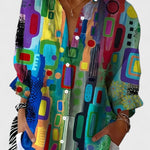 Elda | Chic Geometric Print Blouse