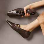 Ceyla™ | Brogued Double-Strap Mary Jane Flat