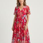 Zafrina | Abstract Pattern Midi Dress