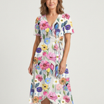 Zafrina | Abstract Pattern Midi Dress