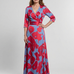 Danielle | Three Quarter Sleeve V Neck Floral Maxi Dress