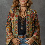 Amelie | Stylish Velvet-Touch Bohemian Cardigan