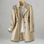Scarlett | Women's Classic Single-Breasted Trench Coat Notch Lapel