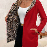 Olivia | Women's Coat Reversible Leopard Print Hooded Zip-Up Jacket