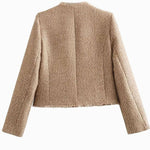Celine | Cropped Collarless Jacket