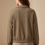 Heather | Cropped Textured Stand-Collar Jacket
