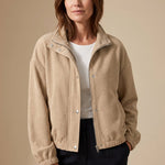 Heather | Cropped Textured Stand-Collar Jacket