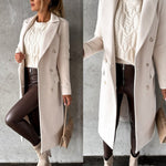 Scarlett | Women's Double-Breasted Long-Sleeve Midi Overcoat